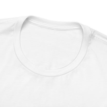 Close-up of a plain white t-shirt with a focus on the neckline.