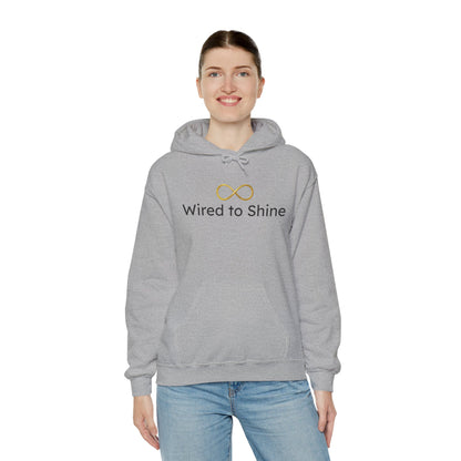 grey sweatshirt wired to shine infinity symbol