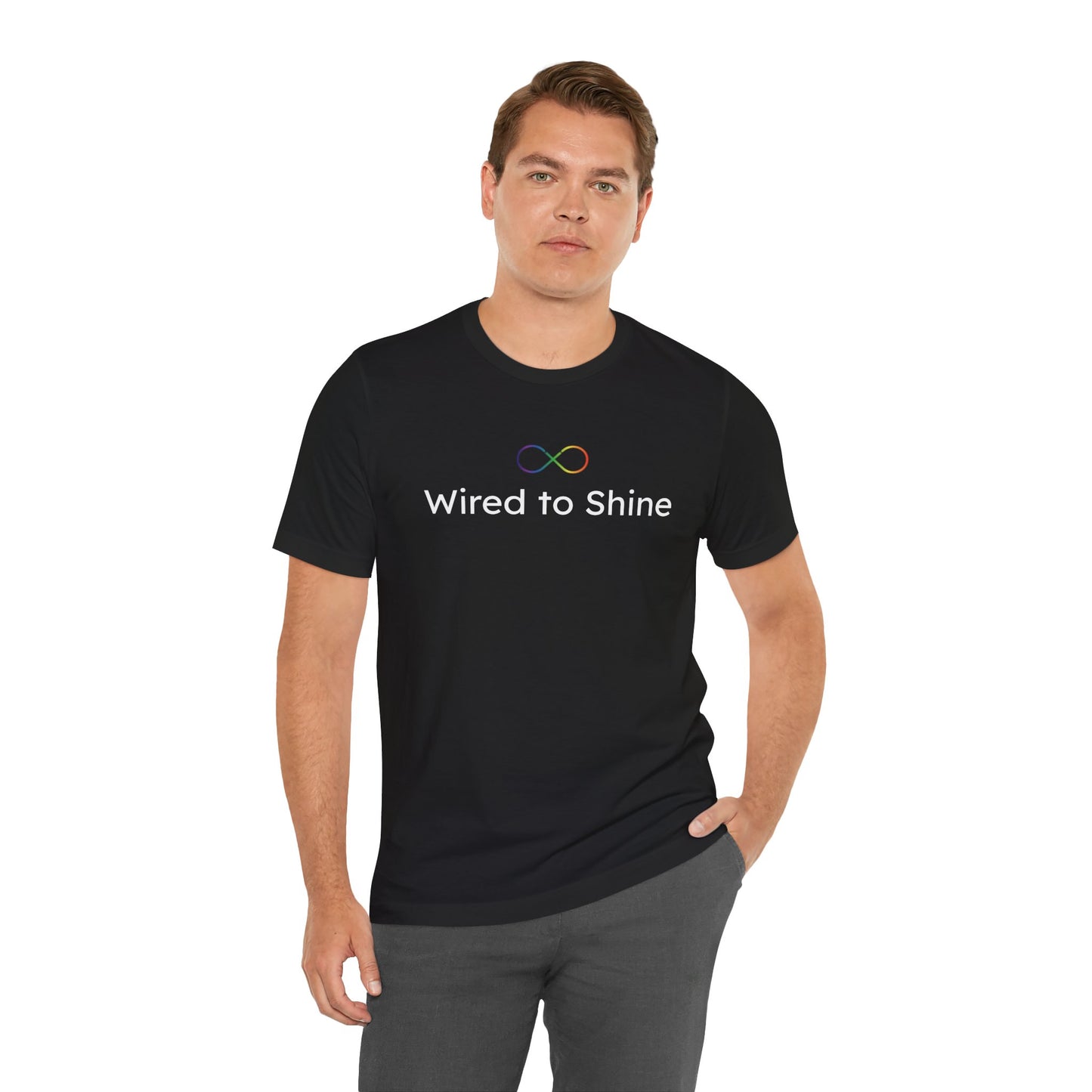 Unisex T-Shirt: 'Wired to Shine' - Distracted but Determined